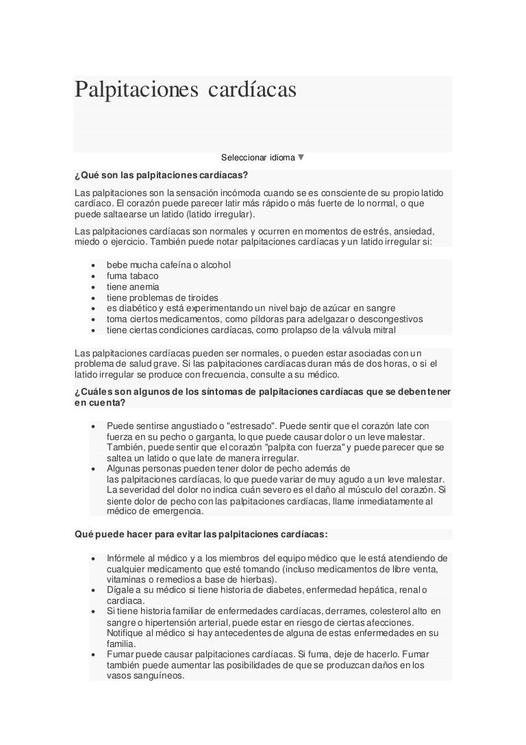 Palpitaciones irregulares por ansiedad